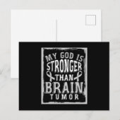 Brain Tumor Awareness Gift My God is sterker dan Briefkaart (Voorkant / Achterkant)