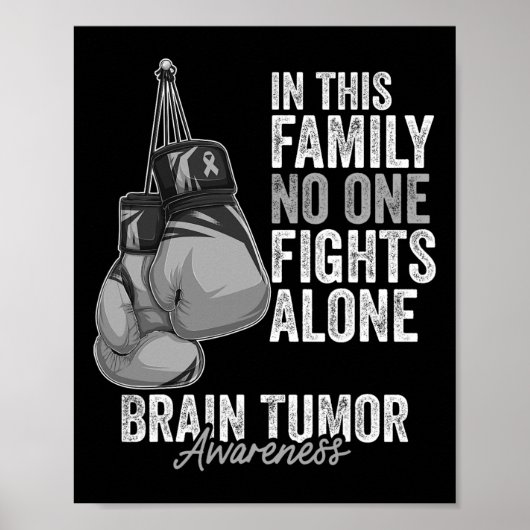 Brain Tumor Awareness Month Boxing Glove Gray Can Poster (Voorkant)