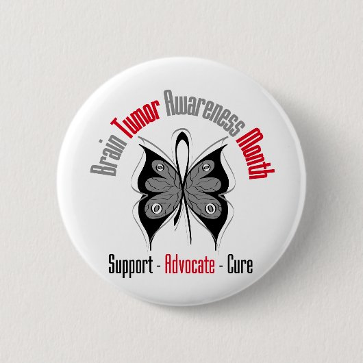 Brain Tumor Awareness Month Butterfly Ronde Button 5,7 Cm (Voorkant)