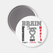 Brain Tumor Awareness Month Heart Ribbon Magneet (Voorkant / Achterkant)