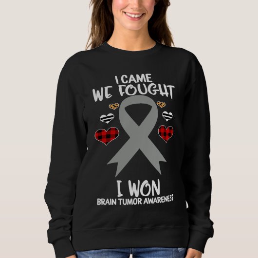 Brain Tumor Awareness Ribbon I Came We Fought I Wo Trui (Voorkant)