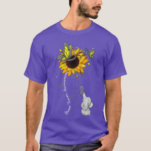 Brain Tumor Awareness Sunflower Elephant Mannen Vr T-shirt