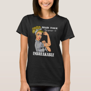 Brain Tumor Awareness Warrior Unbreakable Survianc T-shirt