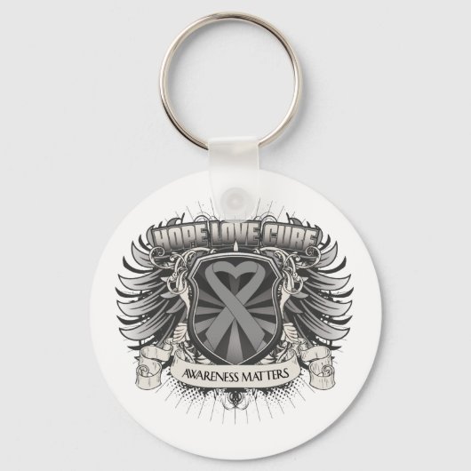 Brain Tumor Hope Love Cure Sleutelhanger (Voorkant)