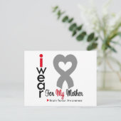 Brain Tumor ik Draag grijs lint voor mijn moeder Briefkaart (Staand voorkant)