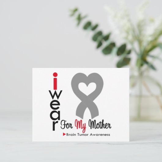 Brain Tumor ik Draag grijs lint voor mijn moeder Briefkaart (Staand voorkant)