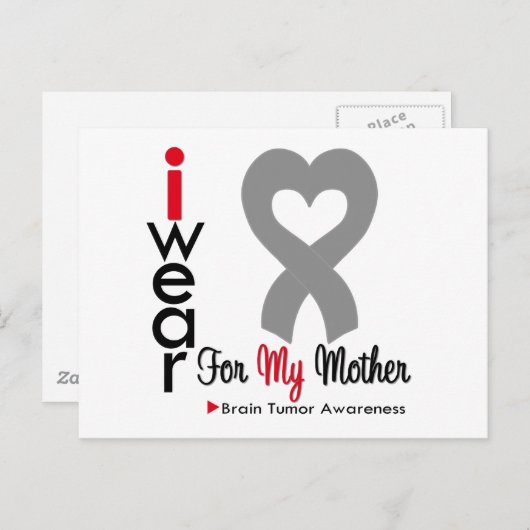 Brain Tumor ik Draag grijs lint voor mijn moeder Briefkaart (Voorkant / Achterkant)