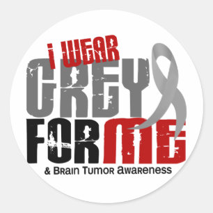 Brain Tumor ik Draag grijs voor me 6.2 Ronde Sticker