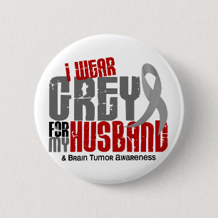 Brain Tumor ik Draag grijs voor mijn man 6.2 Ronde Button 5,7 Cm