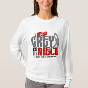 Brain Tumor ik Draag grijs voor mijn nichtje 6.2 T-shirt