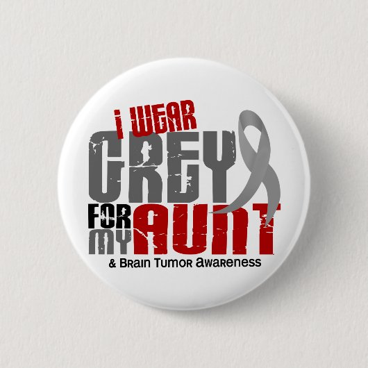 Brain Tumor ik Draag grijs voor mijn tante 6.2 Ronde Button 5,7 Cm (Voorkant)