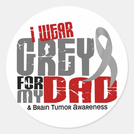 Brain Tumor ik Draag grijs voor mijn vader 6.2 Ronde Sticker (Voorkant)