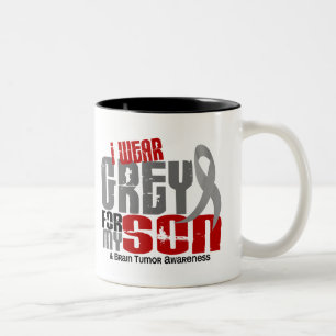 Brain Tumor ik Draag grijs voor mijn zoon 6.2 Tweekleurige Koffiemok