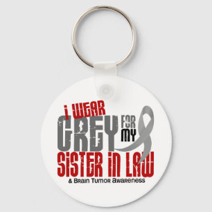 Brain Tumor ik Draag grijs voor mijn zuster-in-law Sleutelhanger