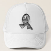 Brain Tumor Slogan Watermark Ribbon Trucker Pet (Voorkant)