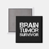 Brain Tumor Survivor For Brain Cancer Awareness Da Magneet (Voorkant / Achterkant)