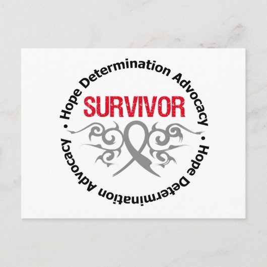 Brain Tumor Survivor Tribal Ribbon Briefkaart (Voorkant)