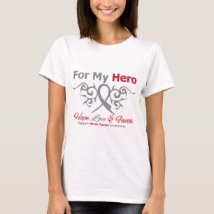 Brain Tumor Tribal Ribbon Hero T-shirt