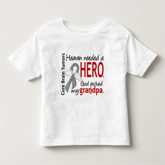Brain Tumors Heaven Need a Hero Grandpa Kinder Shirts (Voorkant)