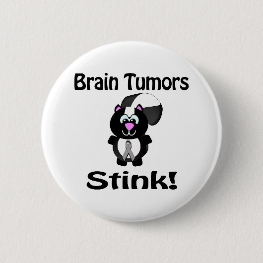 Brain Tumors Stink Skunk Awareness Design Ronde Button 5,7 Cm (Voorkant)