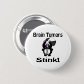 Brain Tumors Stink Skunk Awareness Design Ronde Button 5,7 Cm (Voorkant /achterkant)
