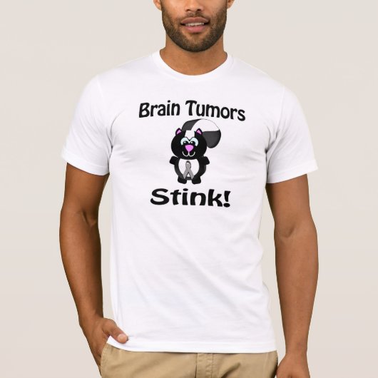 Brain Tumors Stink Skunk Awareness Design T-shirt (Voorkant)
