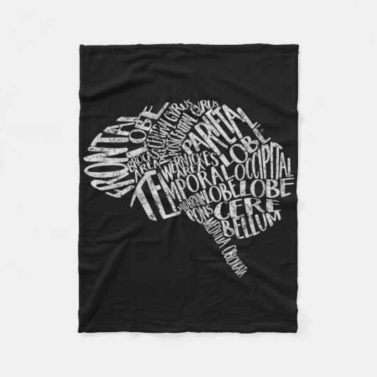 Brain Typografie Rn Neuroscience Neuroloog Fleece Deken (Voorkant)