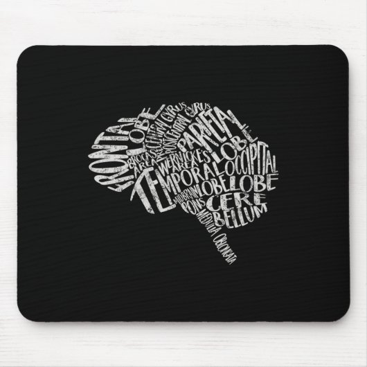 Brain Typografie Rn Neuroscience Neuroloog Muismat (Voorkant)