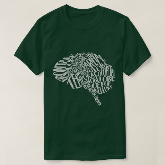 Brain Typografie RN Neuroscience Neuroloog T-shirt (Design voorkant)