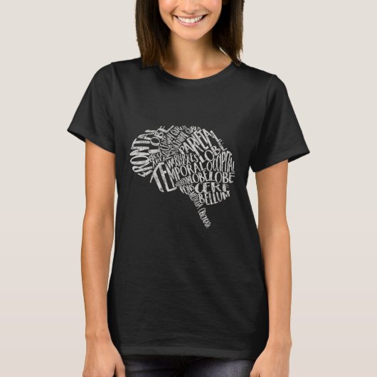 Brain Typografie Rn Neuroscience Neuroloog T-shirt (Voorkant)