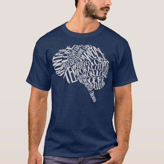 Brain Typografie RN Neuroscience Nurse T-shirt (Voorkant)