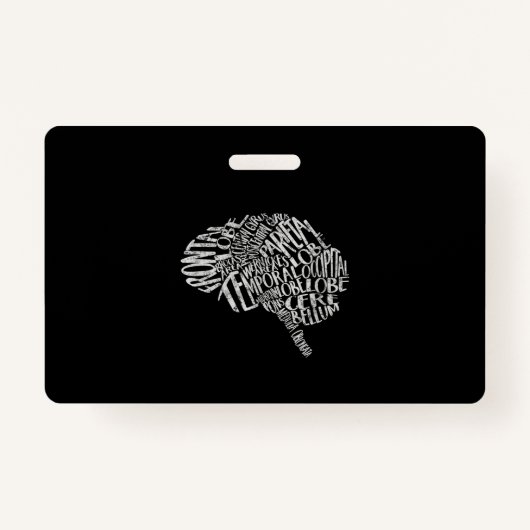 Brain Typografie RN Neurowetenschap Badge (Voorkant)