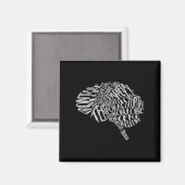 Brain Typografie RN Neurowetenschap Magneet (Voorkant / Achterkant)