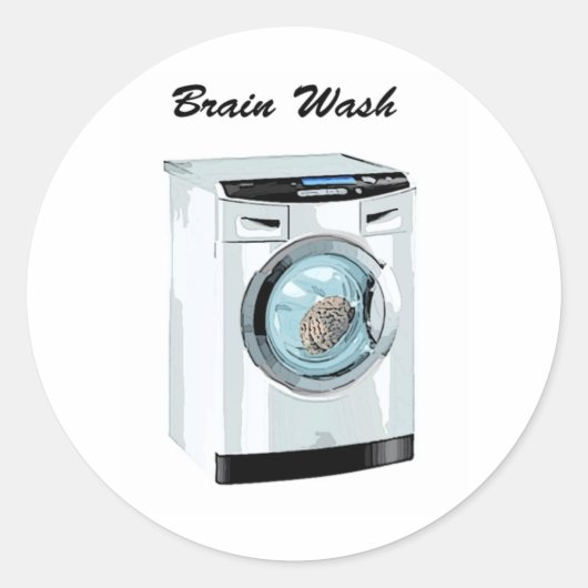 Brain Wash Ronde Sticker (Voorkant)