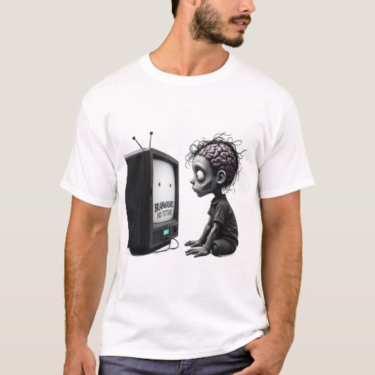 Brain Washed No Future - Edgy Dark Graphic T-shirt (Voorkant)