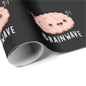 Brain Wave Funny Anatomy Pun Dark BG Cadeaupapier (Rol Hoek)