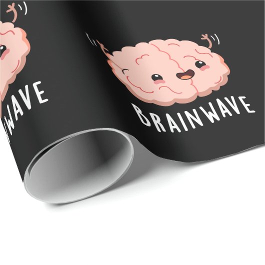 Brain Wave Funny Anatomy Pun Dark BG Cadeaupapier (Rol Hoek)