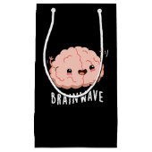 Brain Wave Funny Anatomy Pun Dark BG Klein Cadeauzakje (Voorkant)