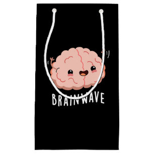 Brain Wave Funny Anatomy Pun Dark BG Klein Cadeauzakje