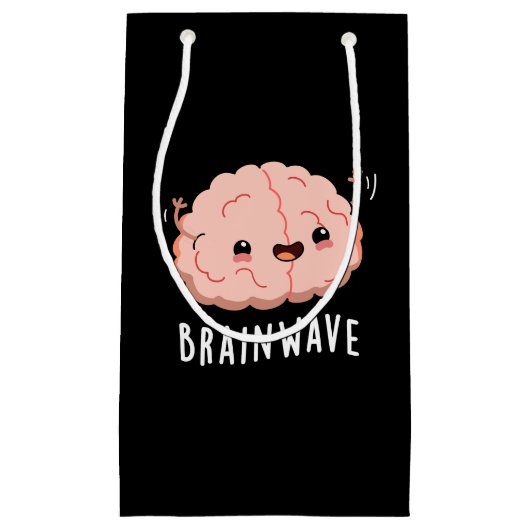 Brain Wave Funny Anatomy Pun Dark BG Klein Cadeauzakje (Voorkant)