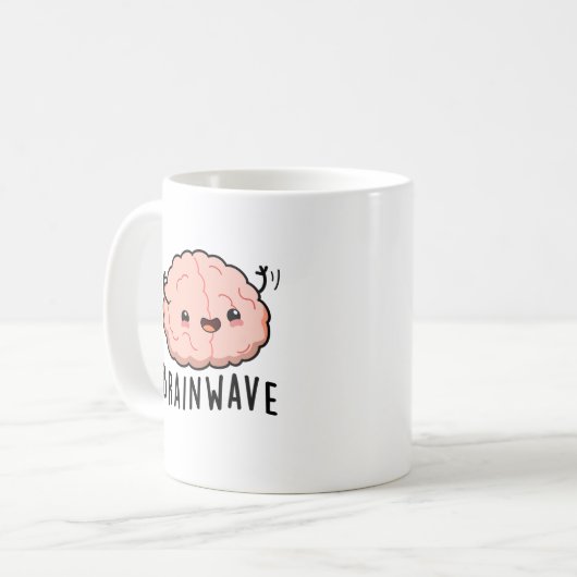 Brain Wave Funny Anatomy Pun Koffiemok (Voorkant links)