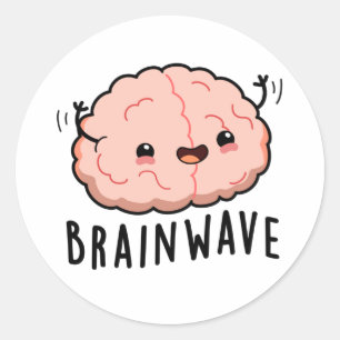 Brain Wave Funny Anatomy Pun Ronde Sticker