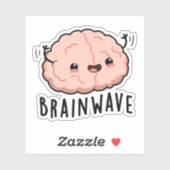 Brain Wave Funny Anatomy Pun Sticker (Vel)