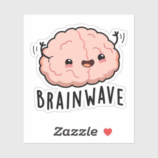 Brain Wave Funny Anatomy Pun Sticker (Vel)