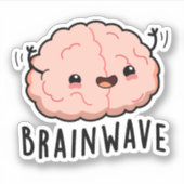 Brain Wave Funny Anatomy Pun Sticker (Voorkant)