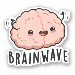 Brain Wave Funny Anatomy Pun Sticker