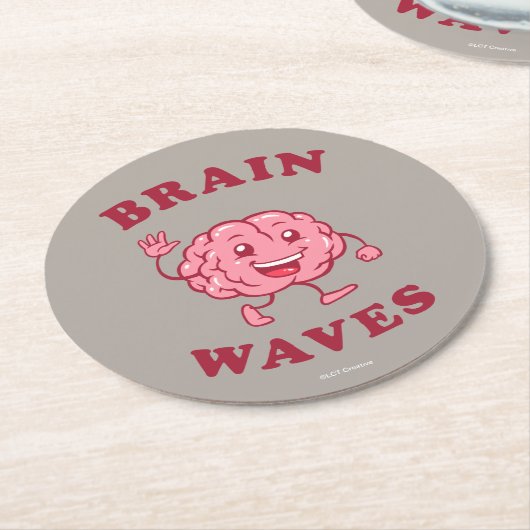 Brain Waves Ronde Kartonnen Onderzetter (Gebogen)