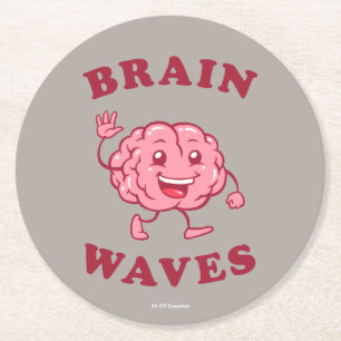 Brain Waves Ronde Kartonnen Onderzetter