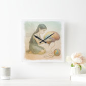 Brain-Weaving Winged Fairy  Vierkante Klok (Huis)