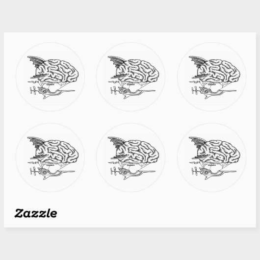 Brain Zeppelin Sticker (wit) (Vel)